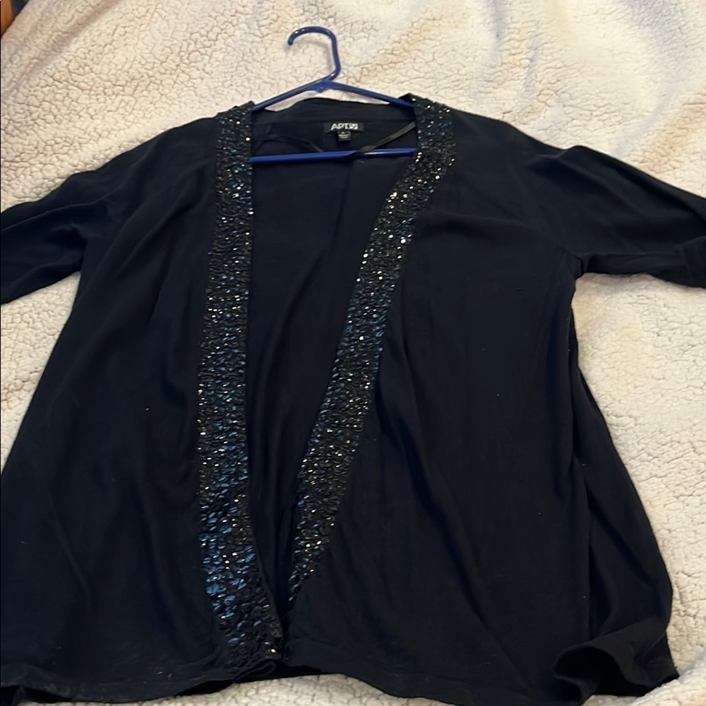 Apt. 9 Black Sequin Cardigan